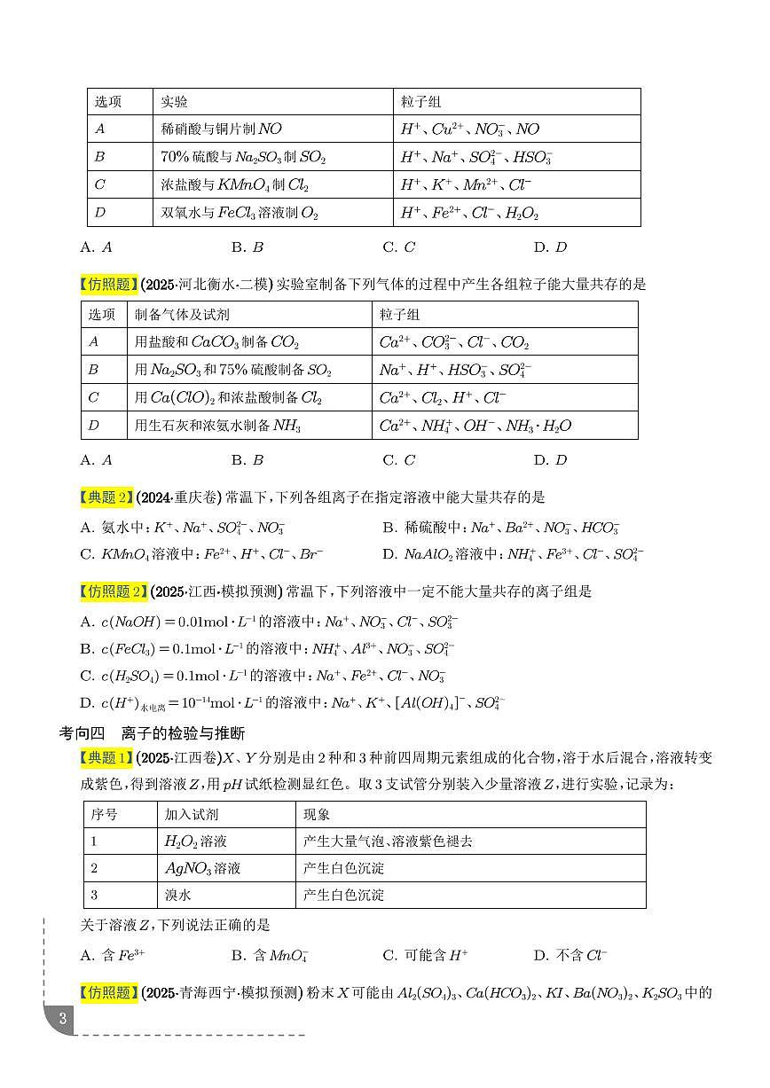 专题  离子反应（学生版）第3页