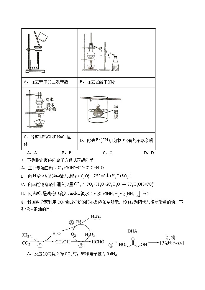 河北省石家庄市第一中学2025-2026学年高三上学期9月月考化学试题（含答案）第3页