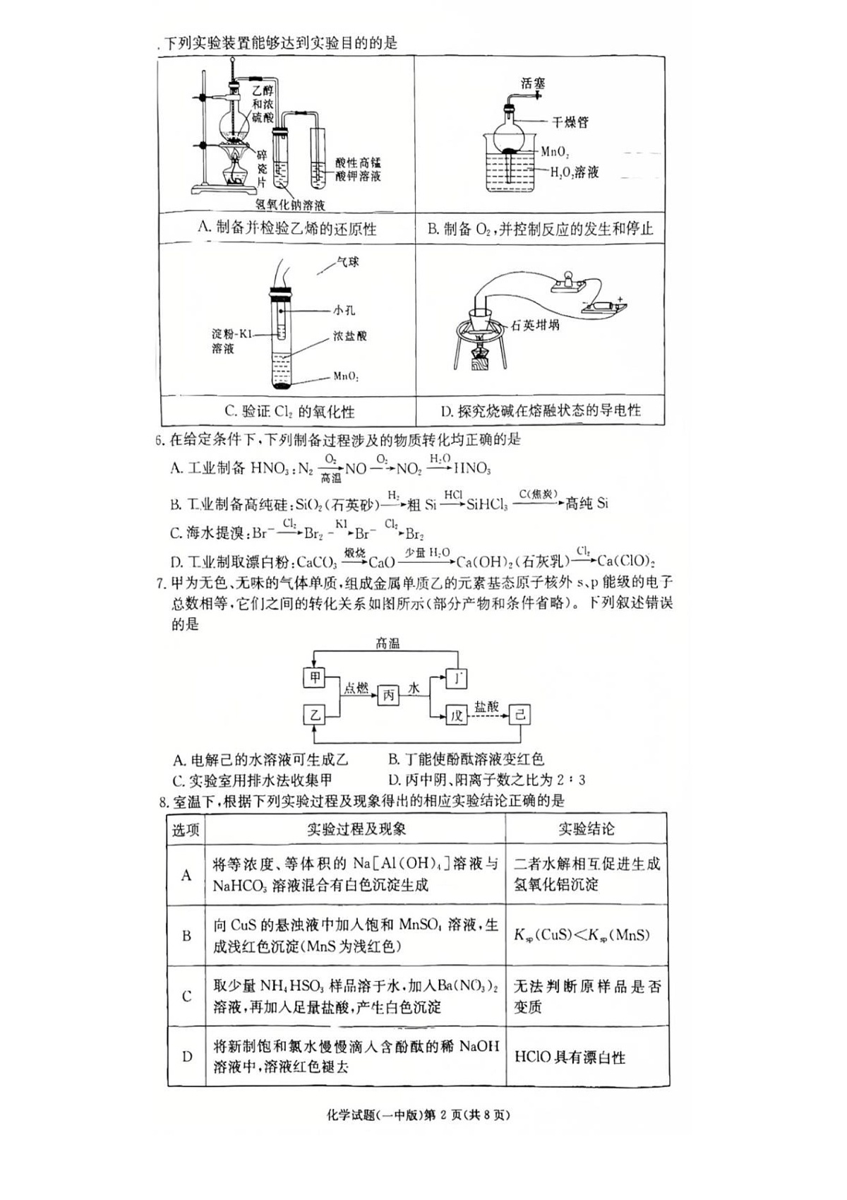 湖南省长沙市第一中学2025-2026学年高三上学期10月考化学试卷第2页