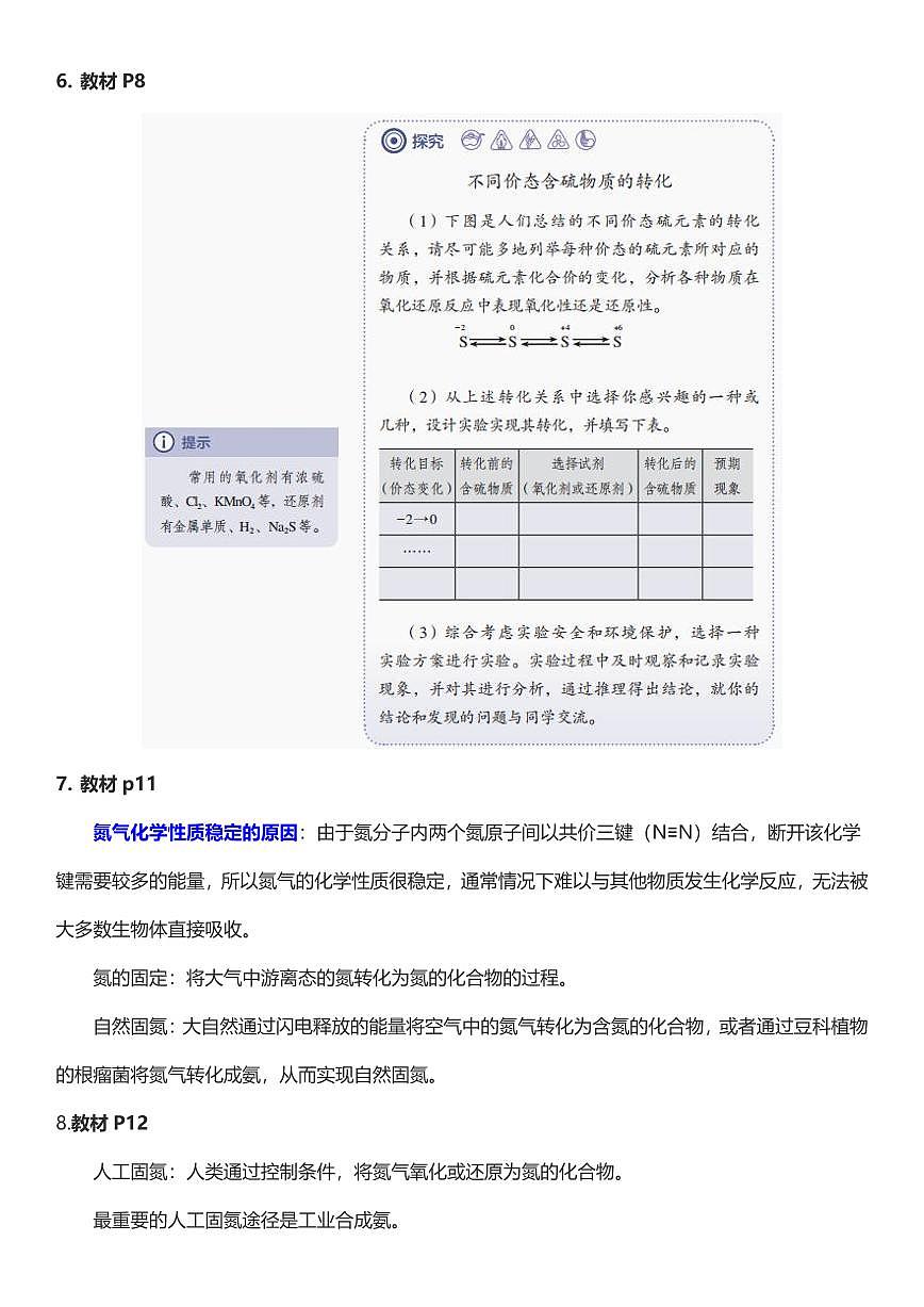 人教版教材回归‖教材边角——教材中易被忽视的知识点(必修2)--高考化学一轮专题第3页