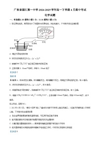 广东省湛江第一中学2024-2025学年高一下学期4月期中考试 化学试题（解析版）-A4