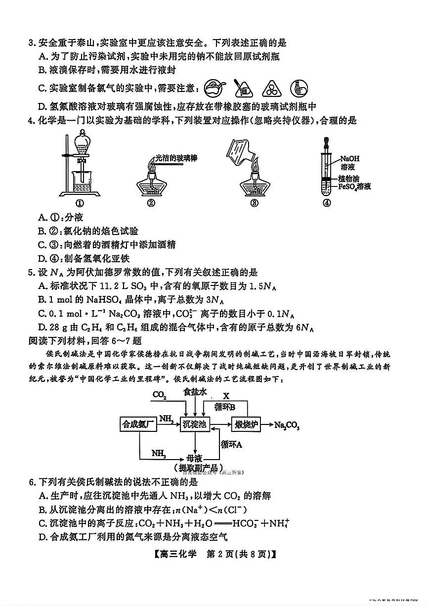 2025年鼎尖高三上学期10月化学试题无答案第2页