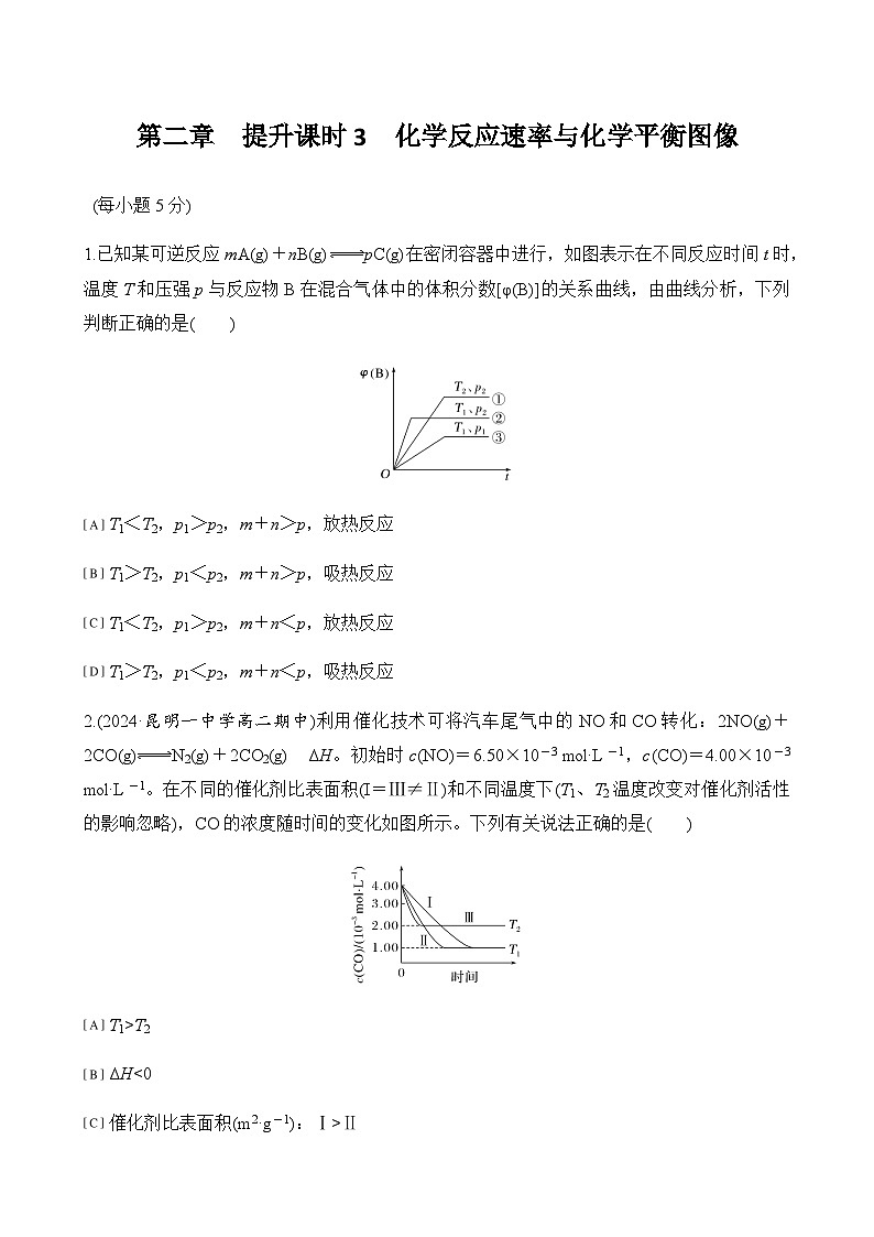 第二章　提升课时3　化学反应速率与化学平衡图像  练习（含答案）2025秋高中化学选择性必修一（人教版2019）第1页