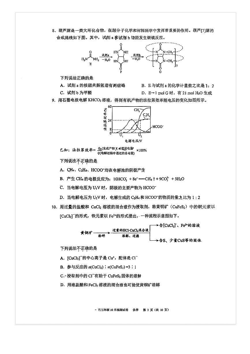 2025-2026学年北京二中高三上10月月考化学试题第3页