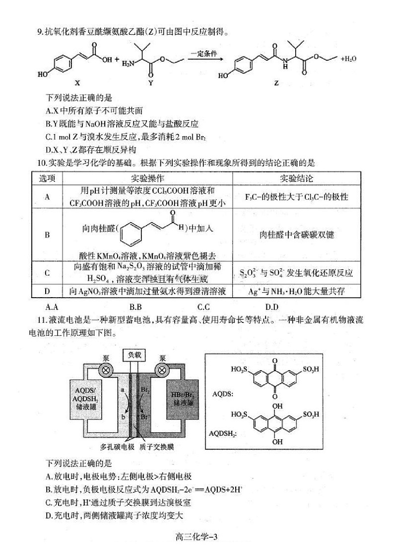 辽宁省协作体2025届高三上学期期末考试试题-化学试卷（含答案）第3页