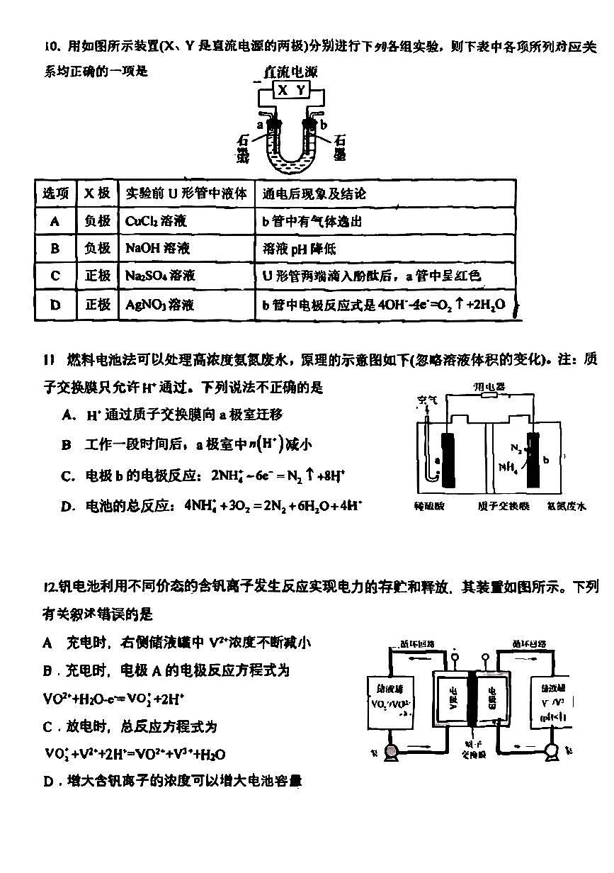 2025北京二十中高二上10月月考化学试卷第3页