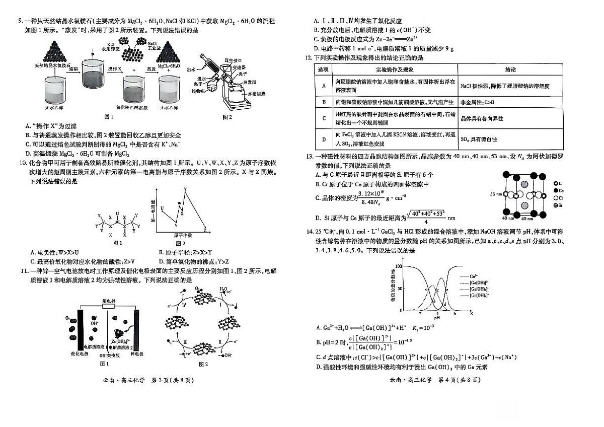 云南民族大学附属高级中学2026届高三上学期10月联考卷（二）化学+答案第2页