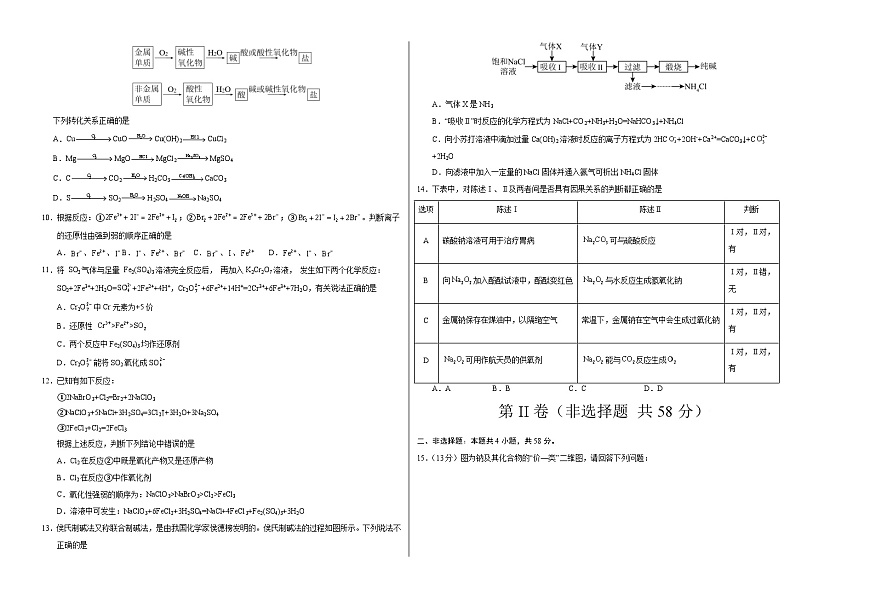 高一化学第一次月考卷（考试版）A3版第2页