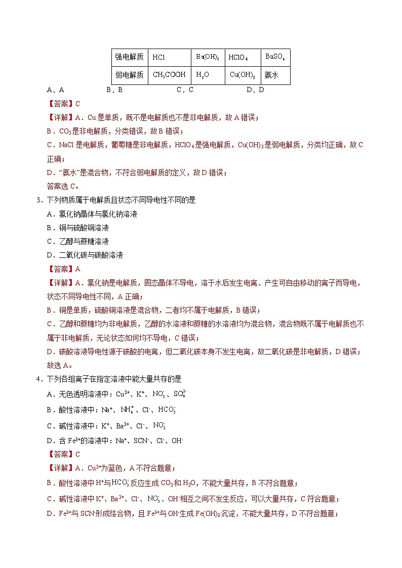 高一化学第一次月考卷（全解全析）第2页