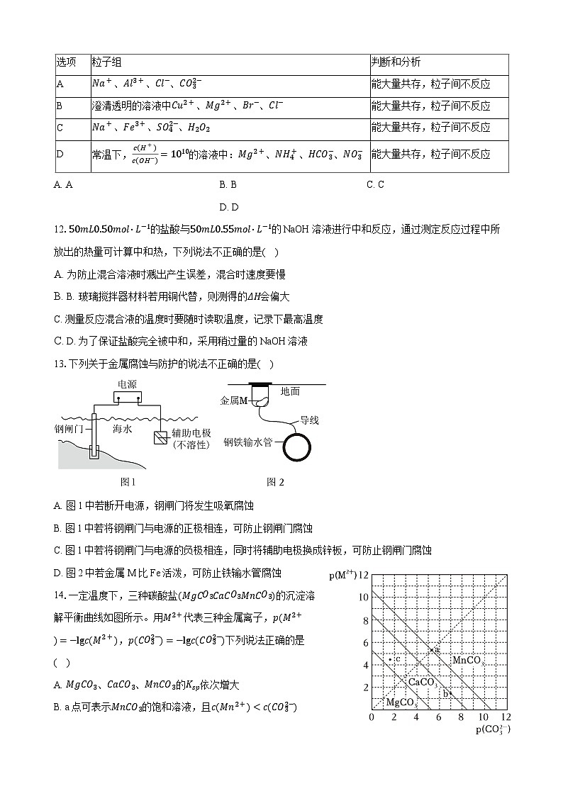 北京市通州区2024-2025学年高二上学期期末化学试卷（含答案）第3页