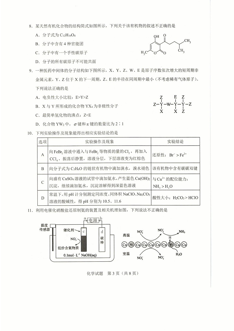 广西接班人教育2026届高三上学期毕业班10月适应性考试化学试卷第3页