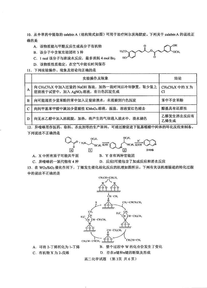 江苏省泰州中学2025-2026学年高二上学期10月月考化学试题第3页