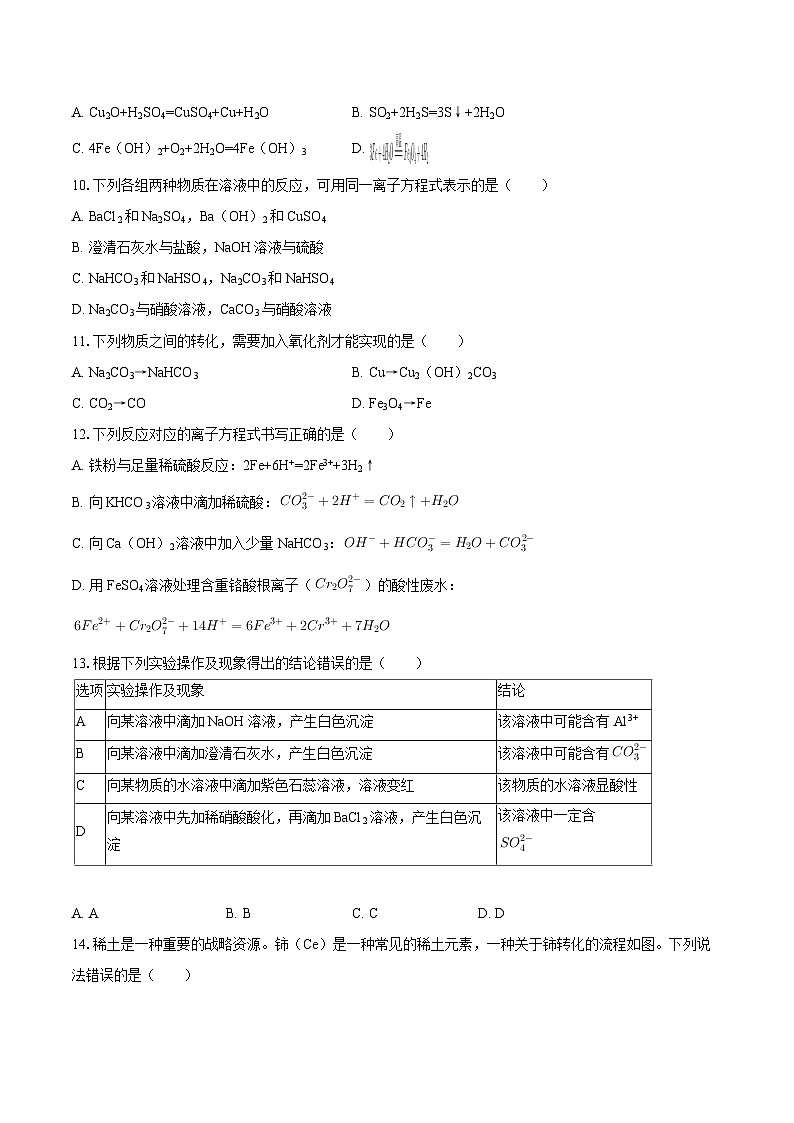 河北省保定市部分学校联考2025-2026学年高一（上）10月月考化学试卷 (含答案）第3页