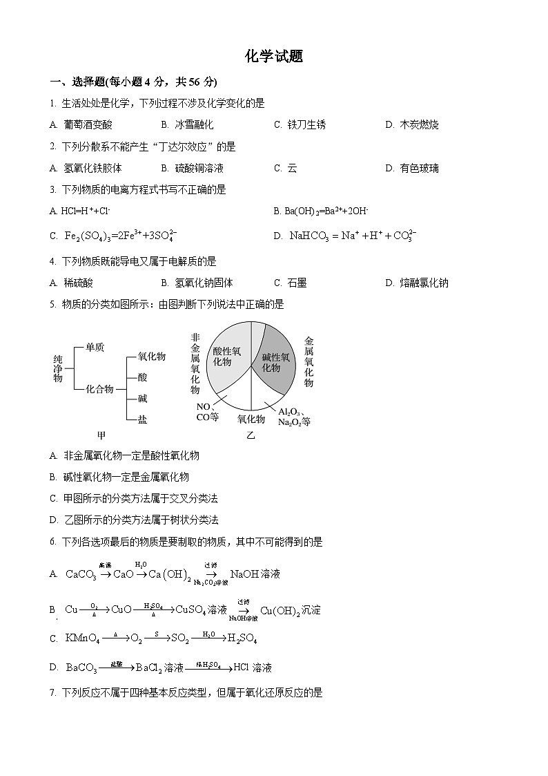 陕西省汉中市西乡县第一中学2025-2026学年高一上学期9月月考化学试题第1页