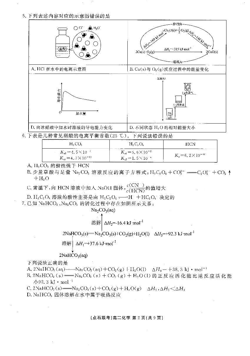 辽宁省点石联考2025-2026学年高二上学期10月月考化学试题第2页
