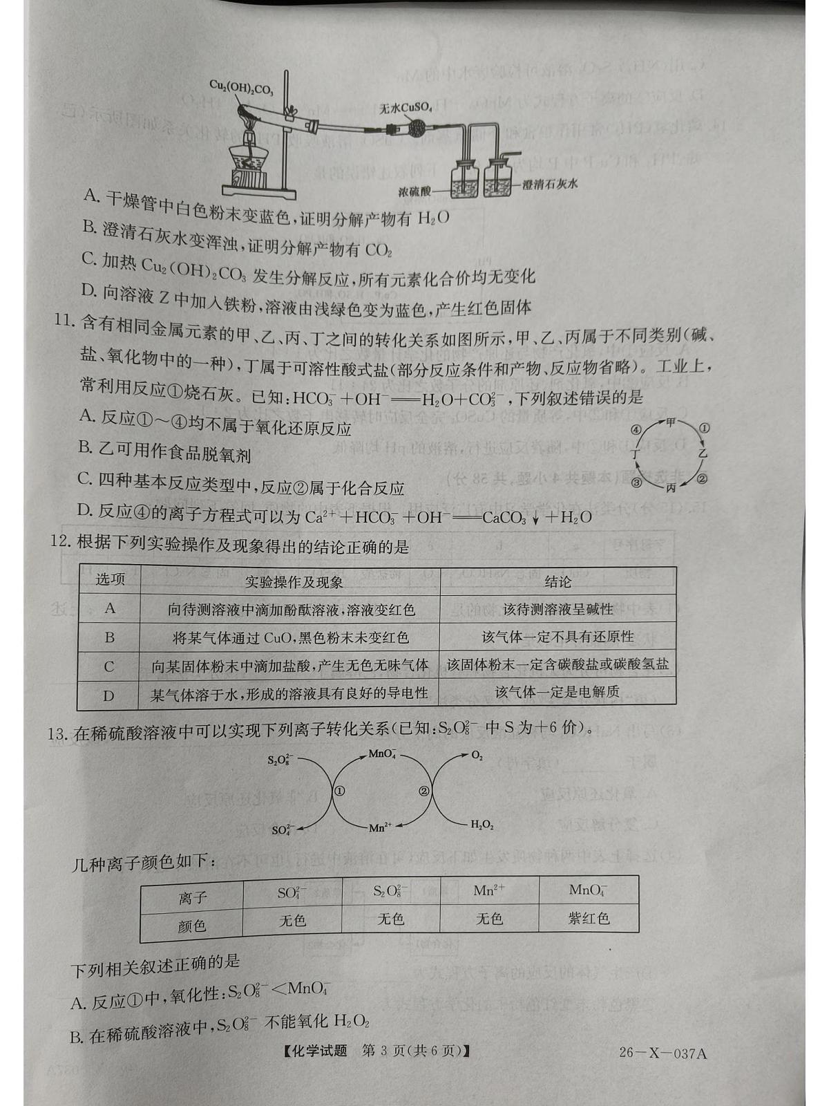 河南省部分重点中学TOP二十名校2025-2026学年高一上学期10月调研考试化学试卷（PDF版附解析）（人教版）第3页