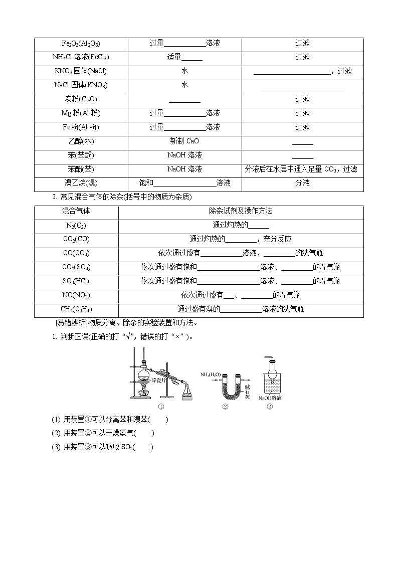 高考化学一轮复习讲义第15讲　物质的除杂、检验与实验评价第2页