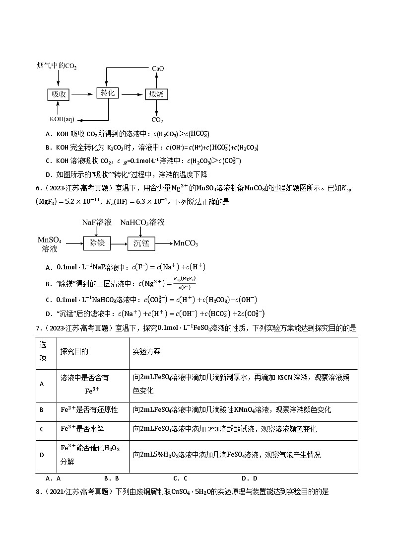 备战2026年高考近五年(2021-2025)高考化学真题分类汇编(江苏专用)专题09水溶液中的离子平衡及其应用(原卷版+解析版)第3页