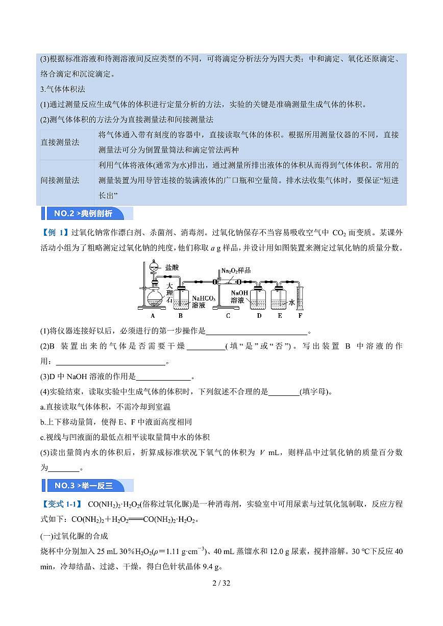 2026年高考化学一轮复习考点训练 综合实验题型探究（学生版+解析版）第2页