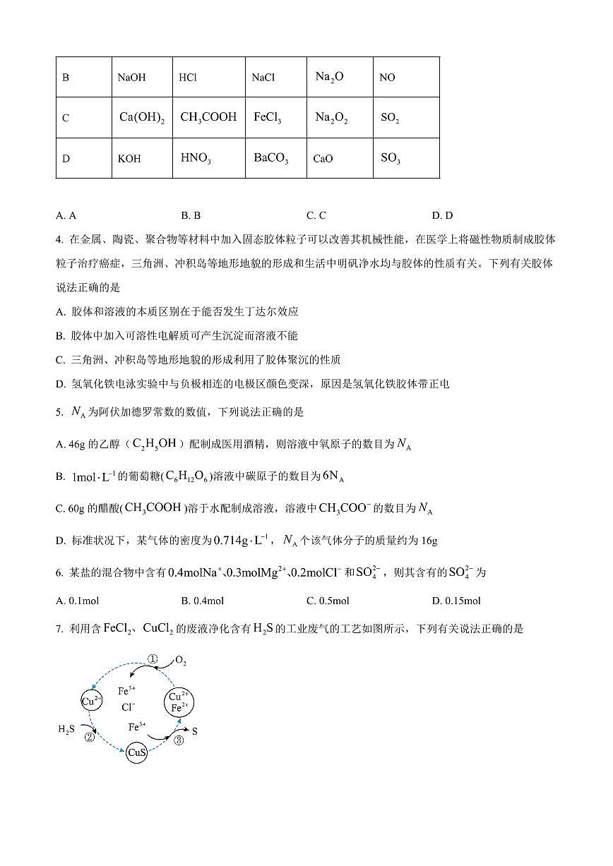 化学-河南省郑州市十校2024-2025学年高一上学期期中联考试题及答案第2页