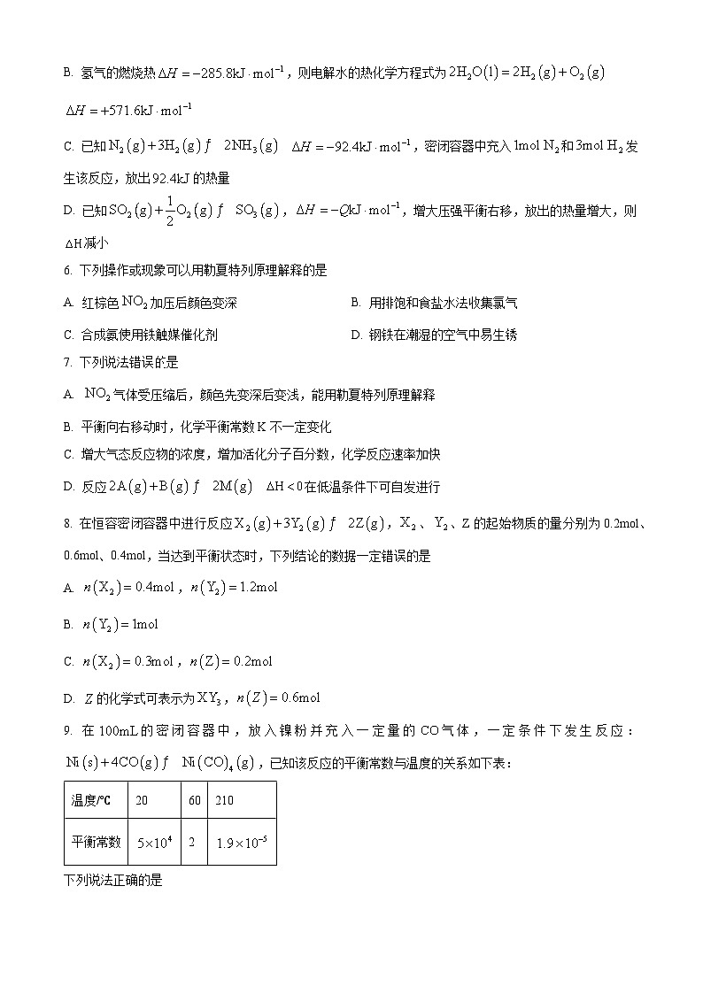 云南省楚雄彝族自治州2025-2026学年高二上学期10月月考化学试题第2页