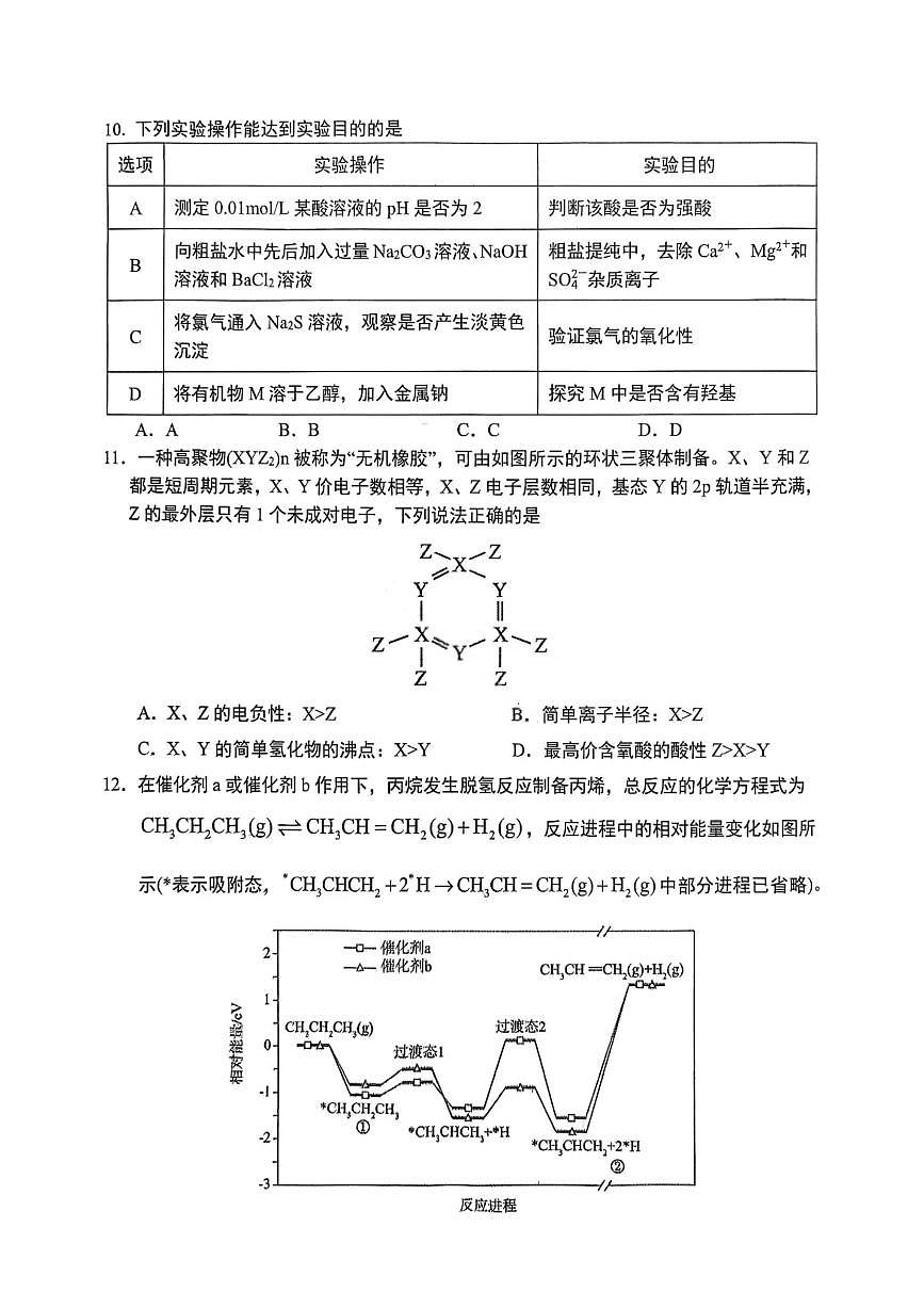 重庆市主城五区2026届高三上学期11月期中考化学试卷+答案第3页