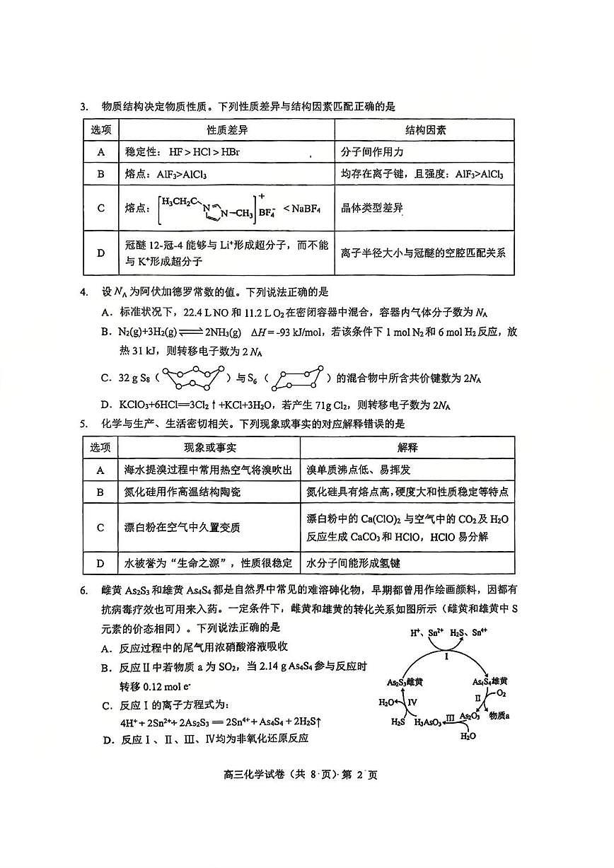 重点中学化学试卷第2页