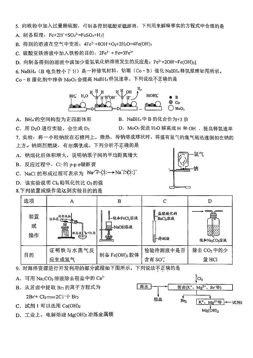 2025北京十一学校高二（上）期中化学（IIB）试卷第2页