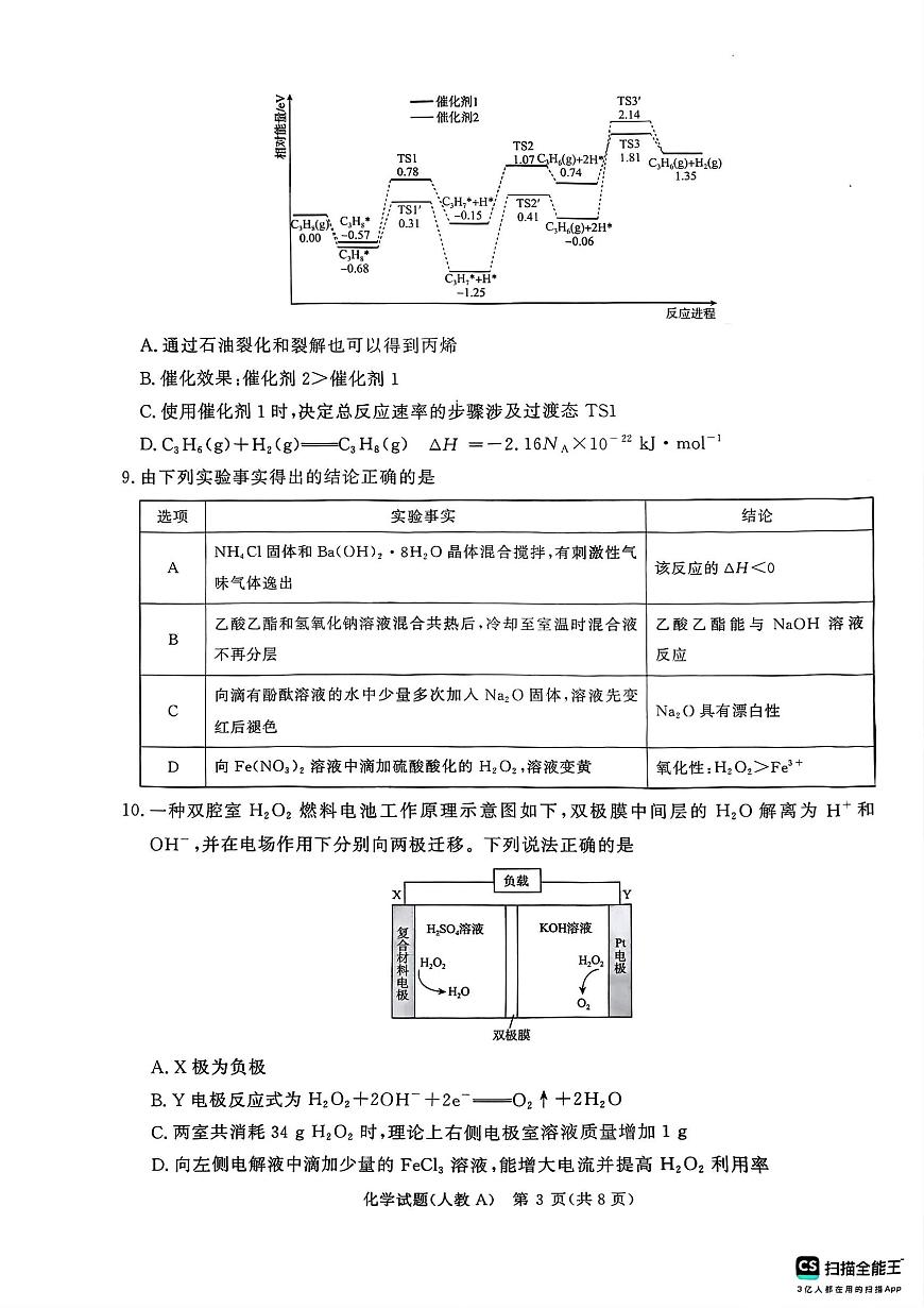 青桐鸣大联考2025-2026学年高三上学期11月联考化学(人教A版)第3页