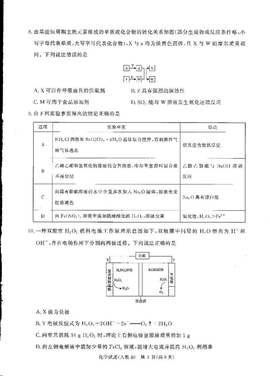 青桐鸣大联考2025-2026学年高三上学期11月联考化学(人教B版)第3页