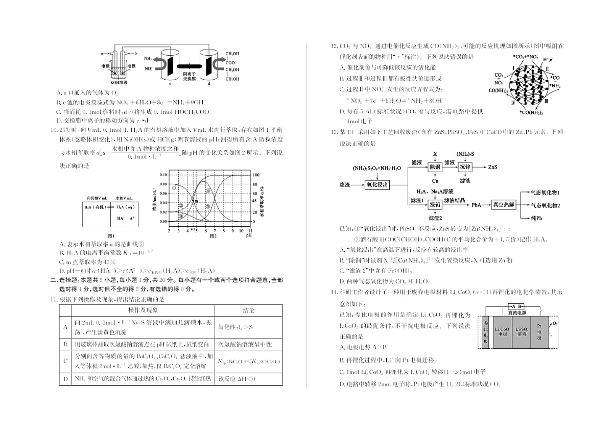 山东省德州市2025-2026学年高三上学期期中考试化学试卷第2页