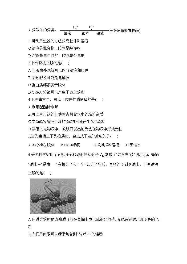 1.1.2 分散系及其分类——高一化学人教版（2019）必修一精品同步分层练第3页