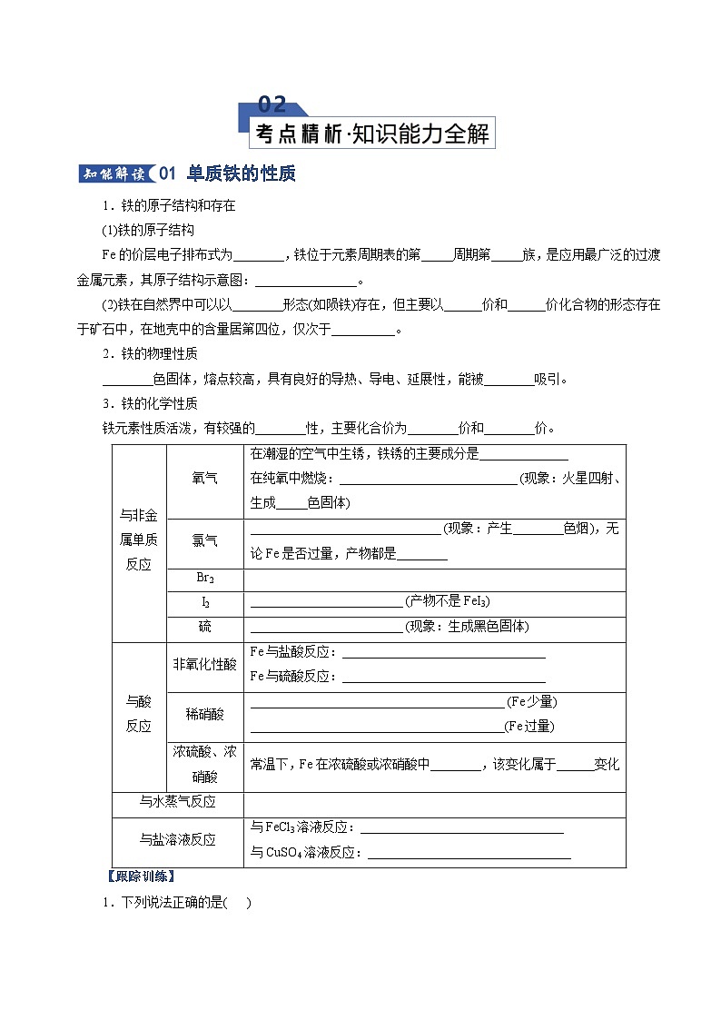 第3章 专题02 铁及其重要化合物（原卷版）第3页