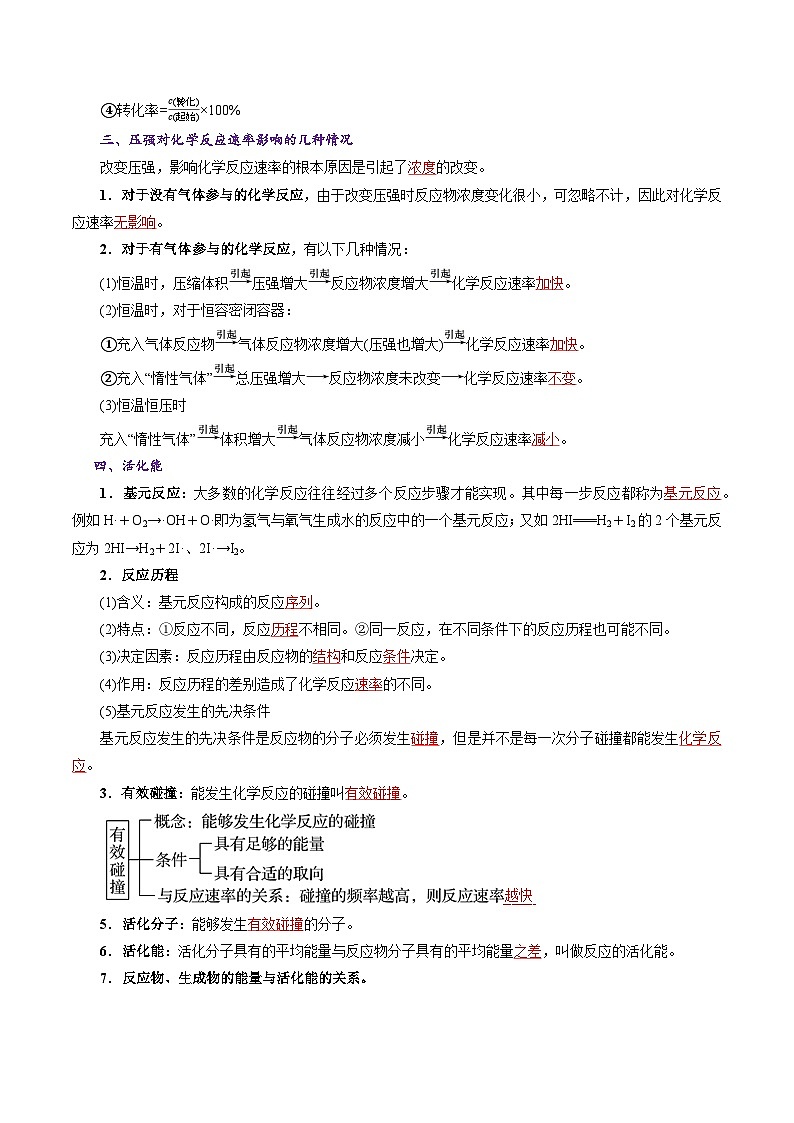 第二章  化学反应速率与平衡（知识清单）（解析版）高二化学同步备课系列（人教版2019选择性必修1）【2025-2026】高二化学同步备课学案（人教版2019选择性必修1）第3页