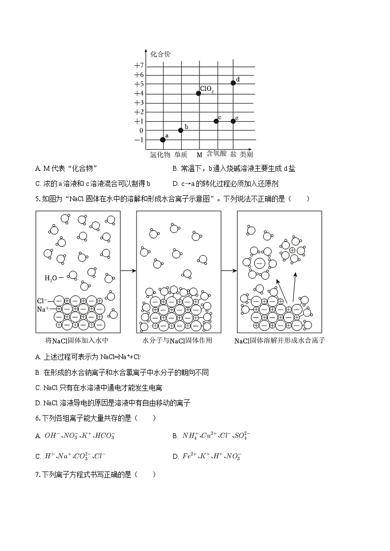 2025-2026学年新疆阿图什市高一（上）期中化学试卷-自定义类型第2页