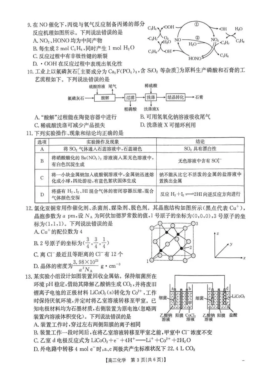 广西跨市联合百校联考2026届高三上学期11月调研化学试卷+答案第3页