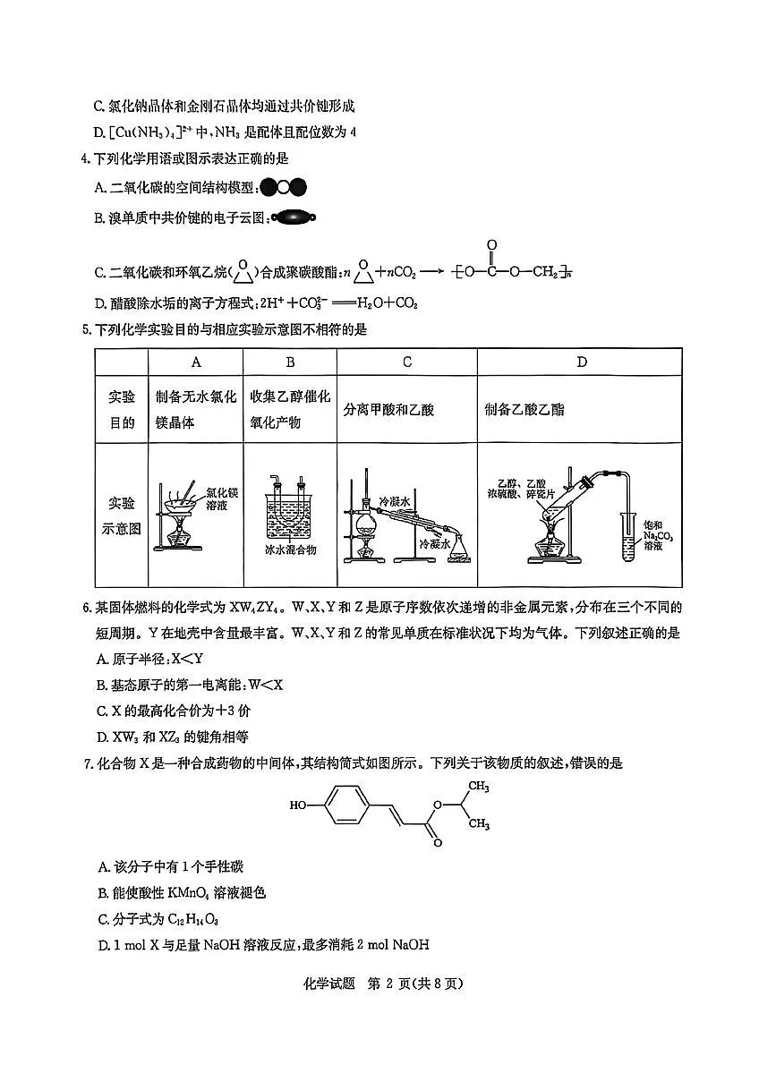 华大新高考联盟2026届高三上学期11月测评化学试题第2页