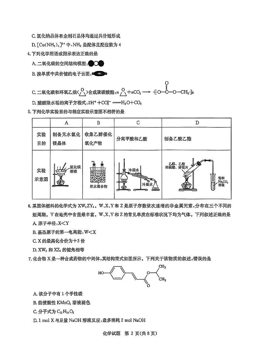华大新高考联盟2026届高三上学期11月测评化学试题第2页