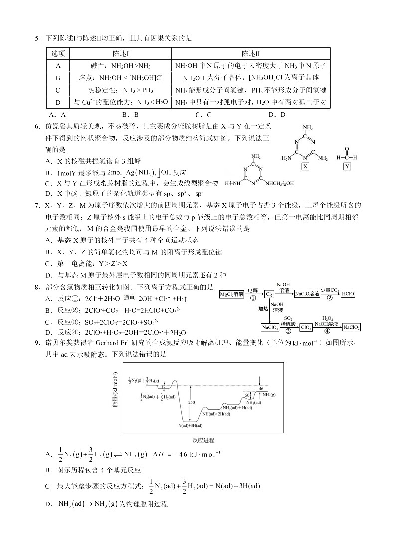 广西名校联考2025-2026学年高三上学期11月考试化学试卷第2页