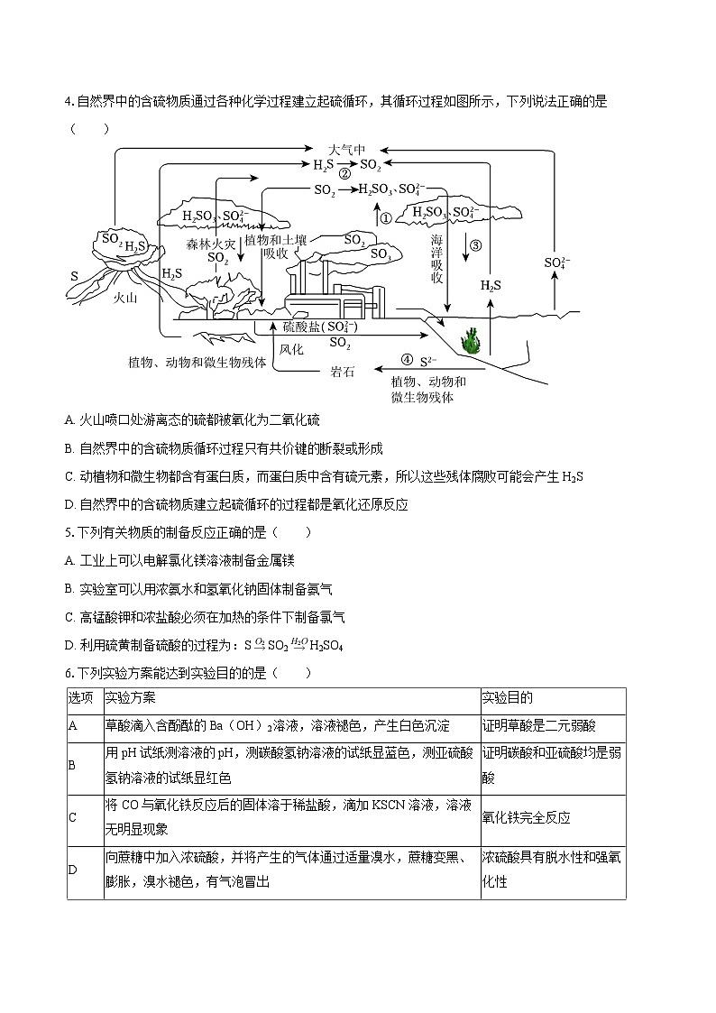 辽宁省鞍山市2025-2026学年高三上学期11月期中考试化学试题（含答案）第2页