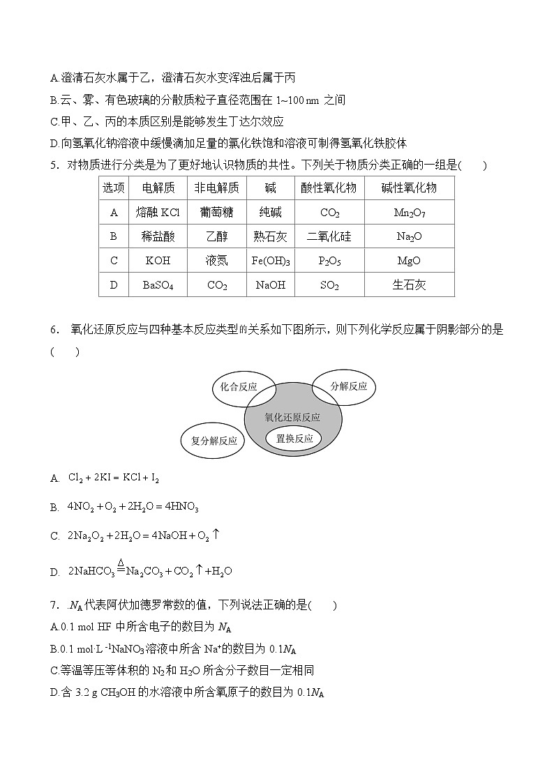 福建省厦泉五校2025-2026学年高一上学期期中联考 化学试卷（含答案）第2页