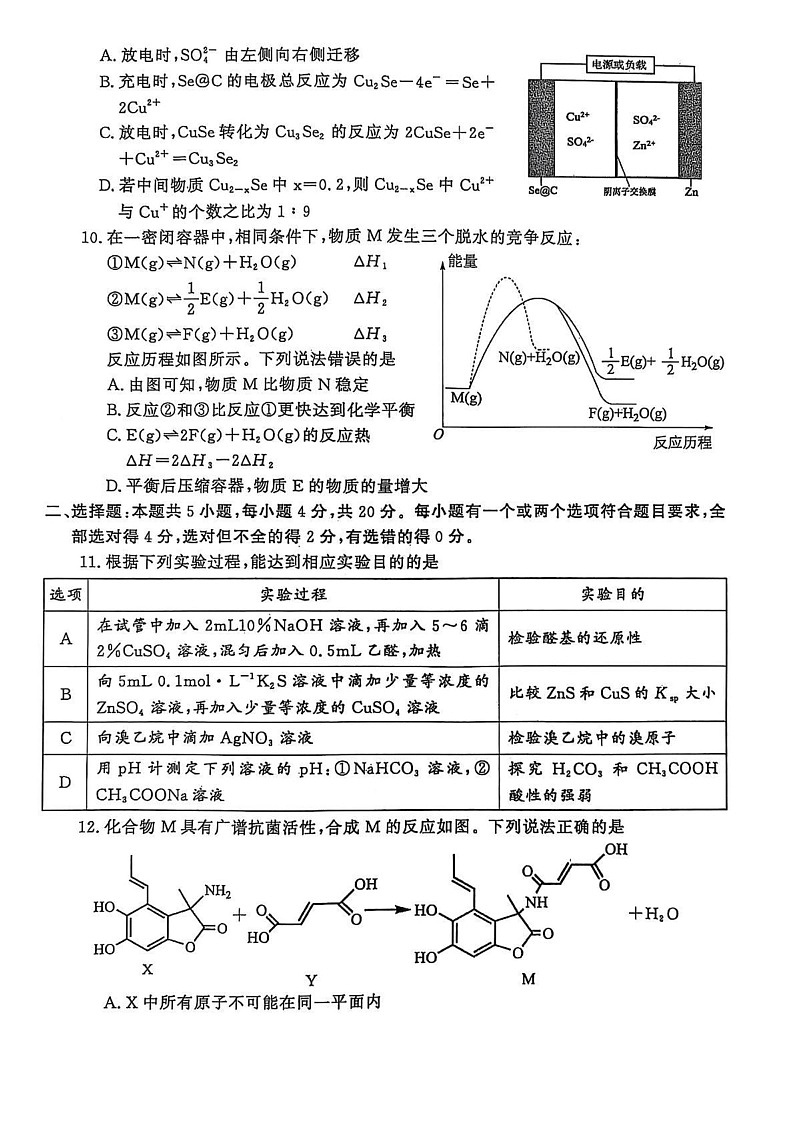 山东省潍坊市2024-2025学年高三上学期1月期末化学试题第3页