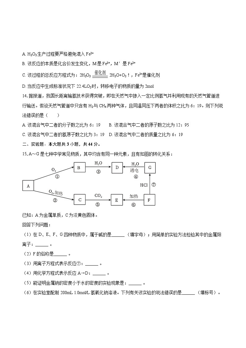 2025-2026学年山西省太原市高一（上）期中化学试卷-自定义类型第3页