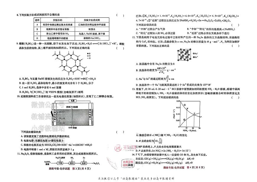 2025版《高考押题预测卷》（湖南专版） 化学第2页