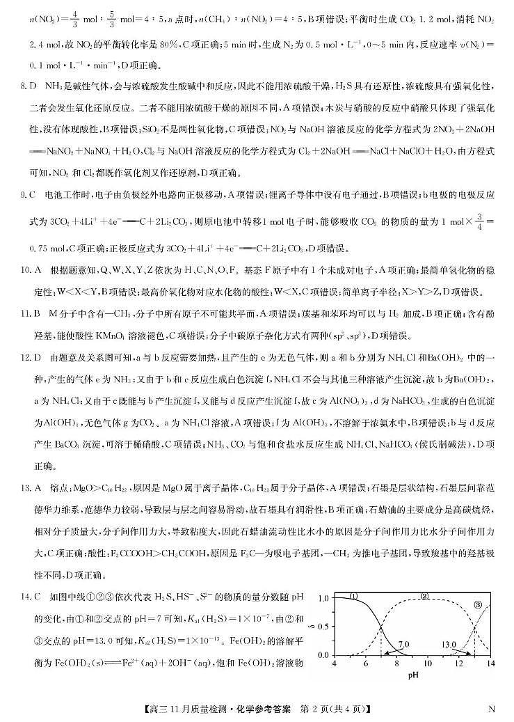 宜春市十校协作体2025~2026学年高三(上)第一次联考化学答案第2页