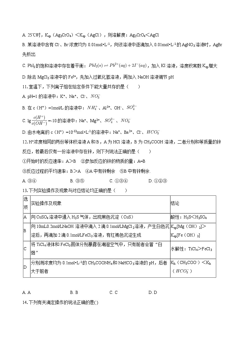 2025-2026学年吉林省长春八中高二（上）期中化学试卷-自定义类型第3页