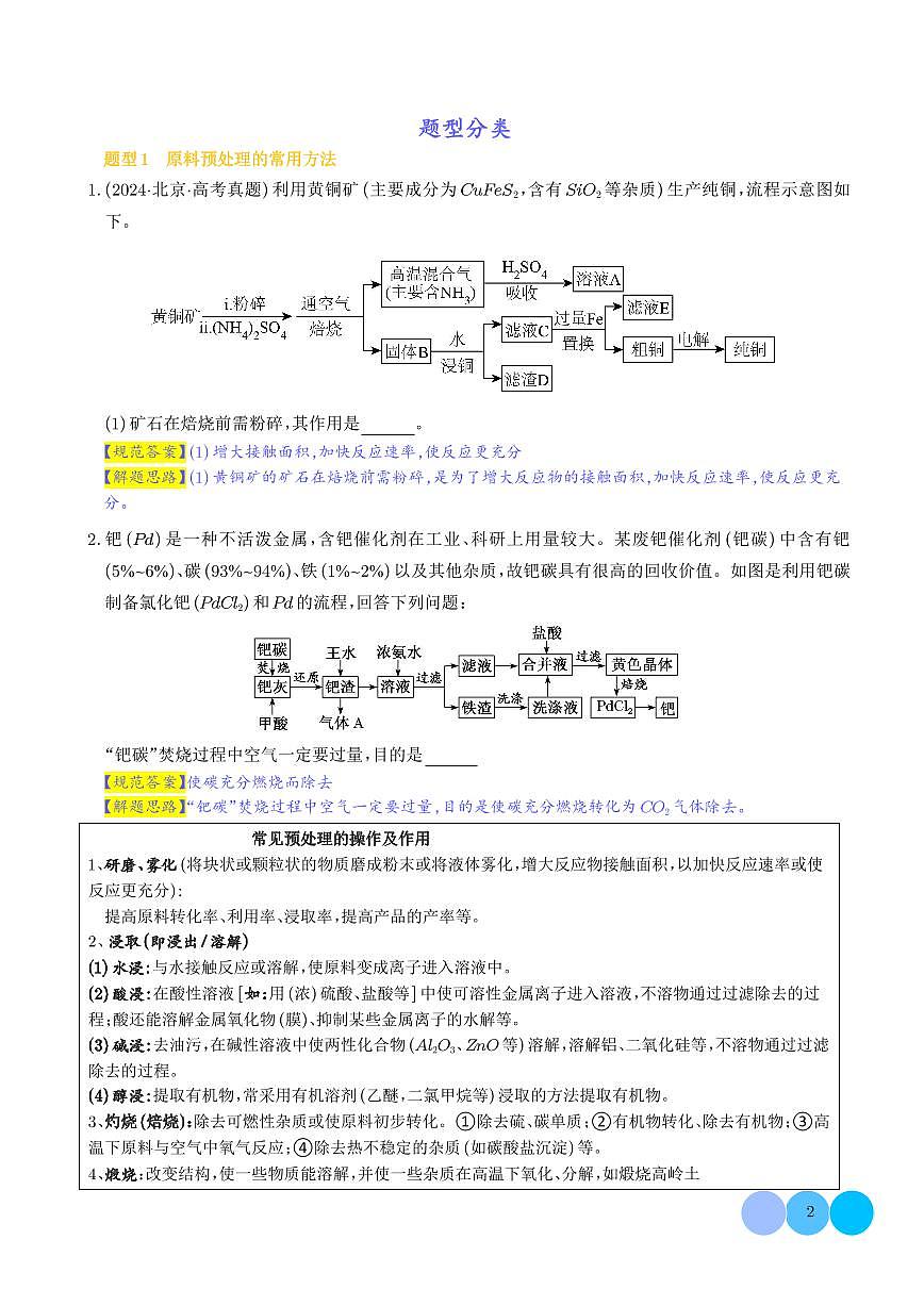 大题  化工流程综合题（解析版）第2页