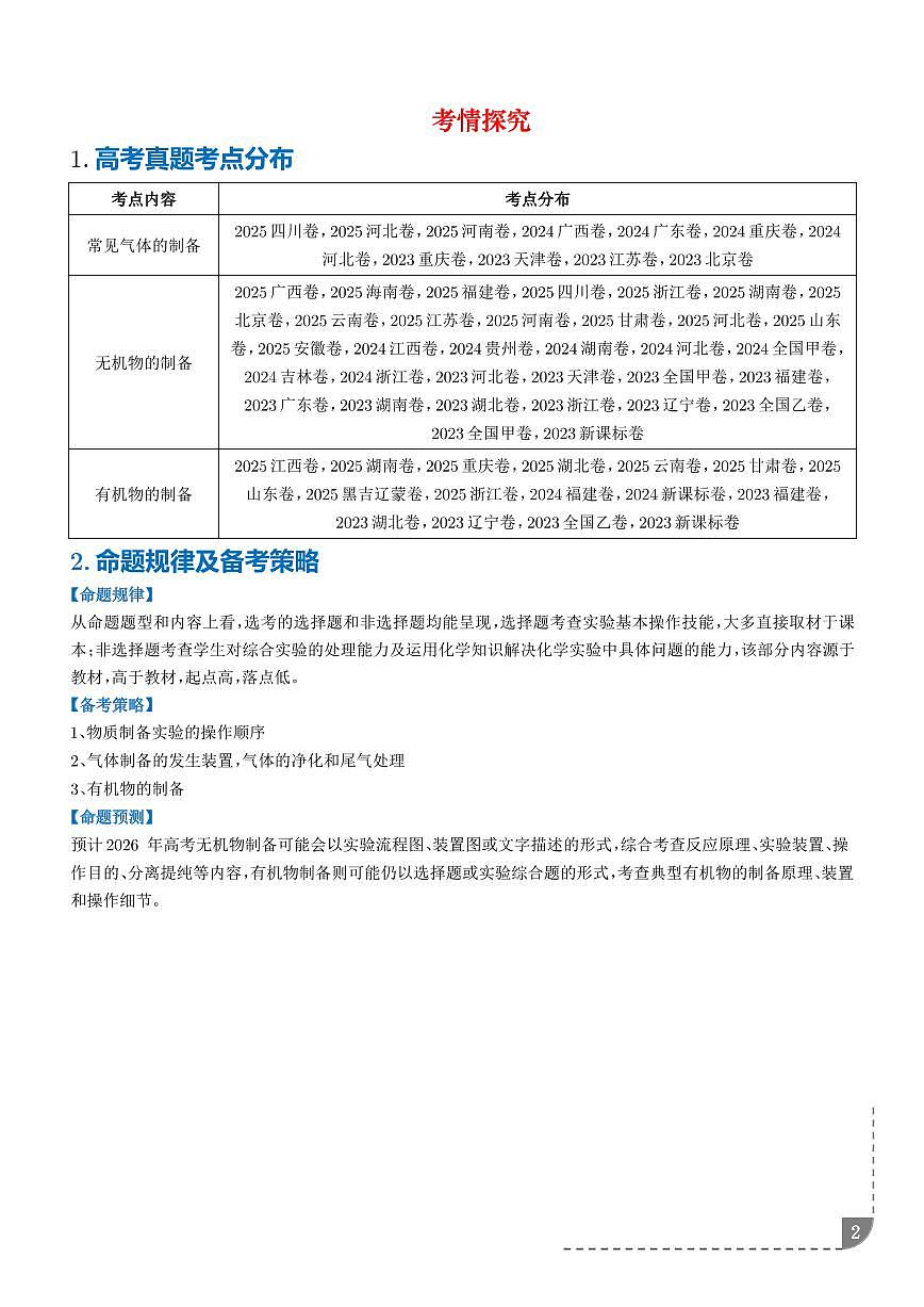 专题  物质的制备与性质实验（学生版）第2页