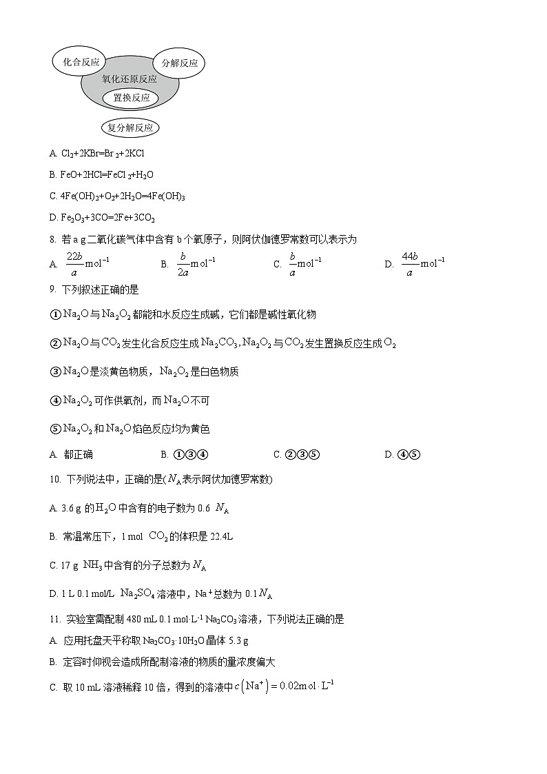 四川省泸州市泸县第五中学2025-2026学年高一上学期11月期中化学试题（原卷版）第2页