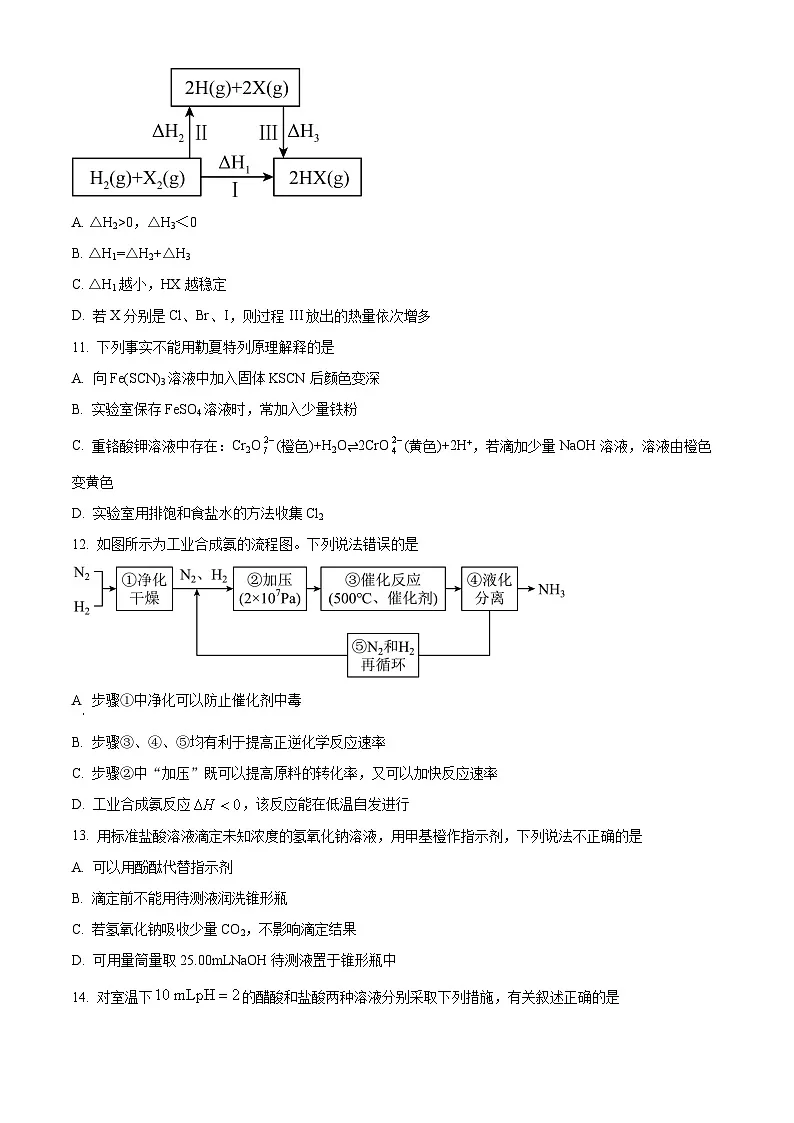 浙江省宁波六校联盟2025-2026学年高二上学期11月期中联考化学试题（原卷版）第3页